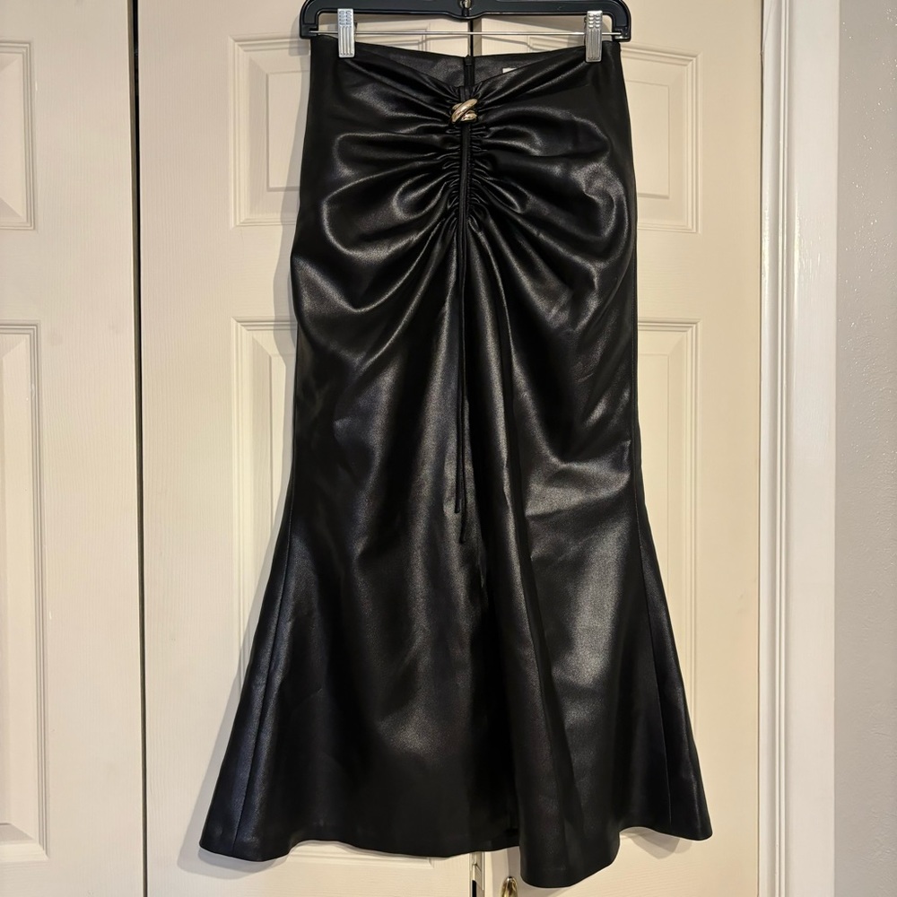 Chats by C.Dam Black Leather Skirt